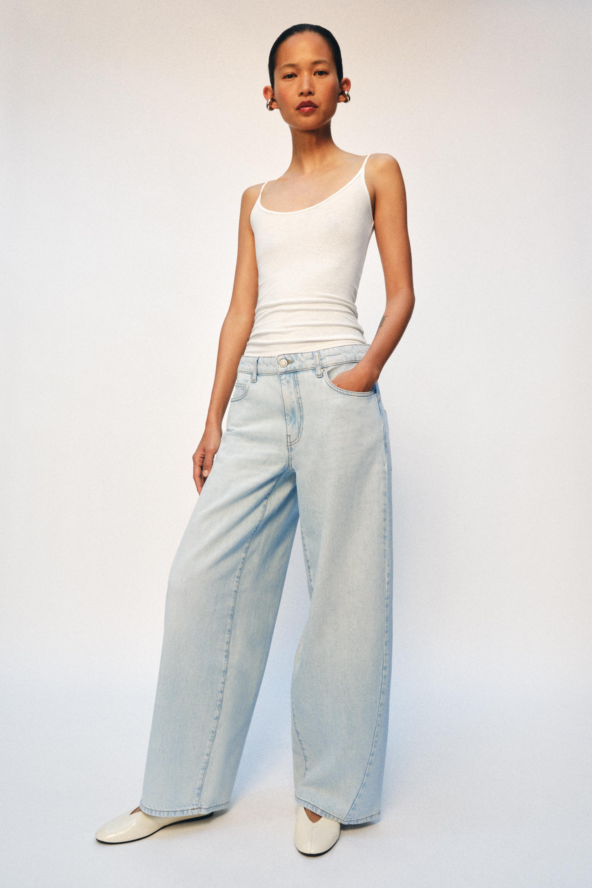 ZW COLLECTION LOOSE BARREL MID-RISE JEANS